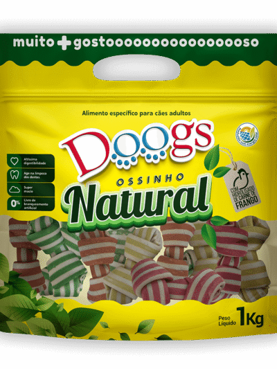 Osso Nó Colorido para Cachorro Doogs Médio 1kg