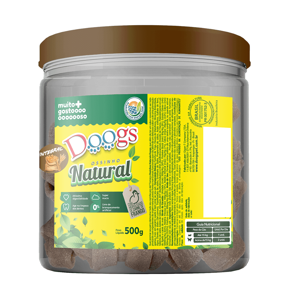 Osso Nó Integral para Cachorro Doogs Pequeno Pote 500g