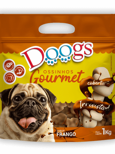 Ossinho Gourmet para Cachorro Doogs Frango Grande 1kg
