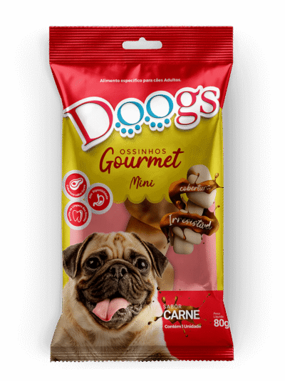 Ossinho Gourmet para Cachorro Doogs Carne Pequeno 3/4 80g