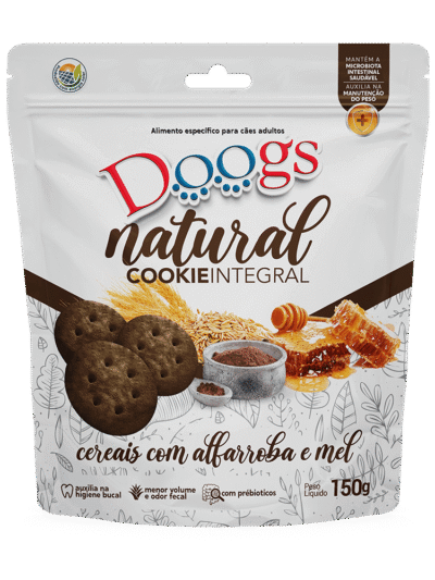 Cookie Integral para Cachorro Cereais Alfarroba e Mel 150g