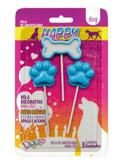 Vela Decorativa para Cachorro Doogs Azul