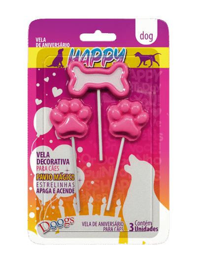 Vela Decorativa para Cachorro Doogs Rosa
