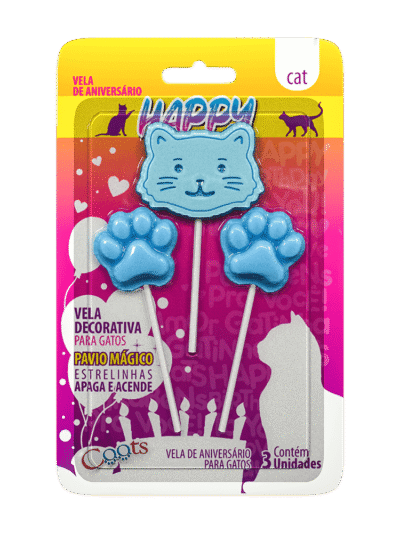 Vela Decorativa para Gatos Azul