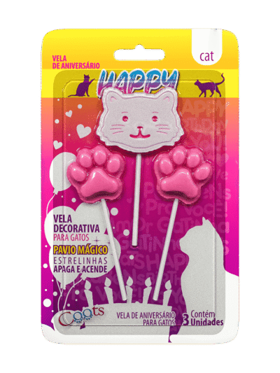 Vela Decorativa para Gatos Rosa