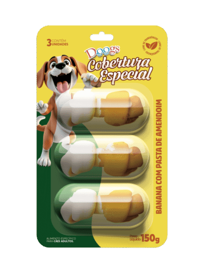 Osso para Cachorro Doogs Banana e Pasta de Amendoim 150g