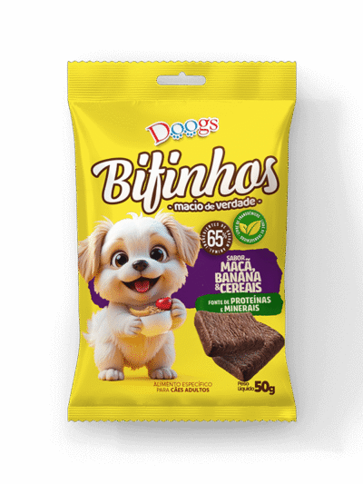 Bifinho para Cachorro Maçã Banana e Cereais 50g