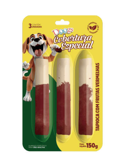 Roll Mastigável para Cachorro Doogs Tapioca e Frutas Vermelhas 140g