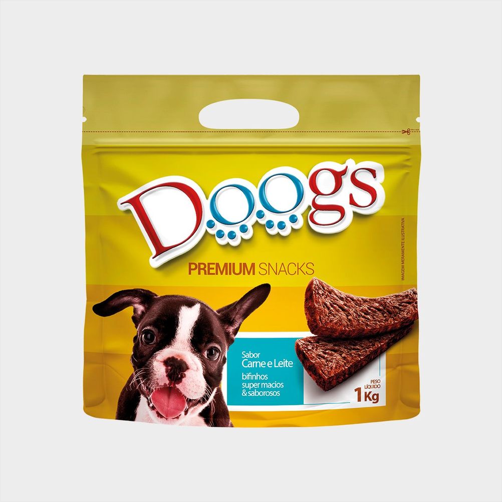Bifinho Doogs Carne e Leite Petisco Macio para Filhotes 1kg