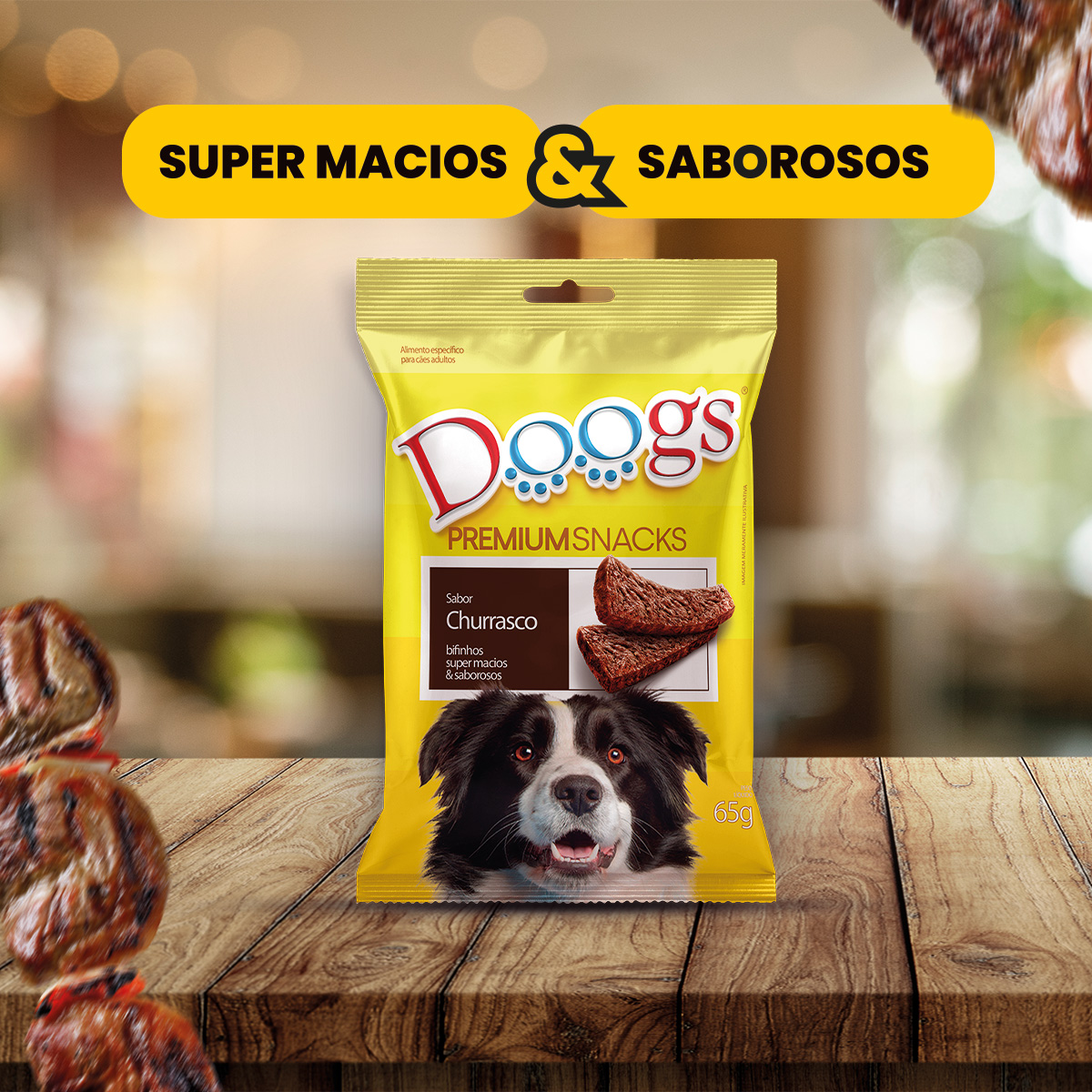 Bifinho Doogs Churrasco Cães Adultos 65g - Imagem 2