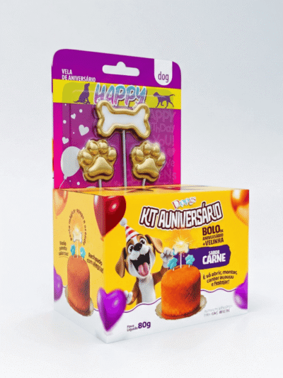 Kit Aniversário para Cachorro Doogs Bolo e Vela