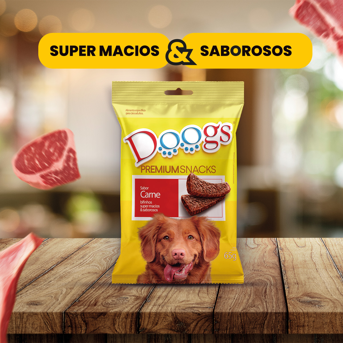 Bifinho Doogs Premium Carne Petisco para Cães Adultos 65g - Imagem 2